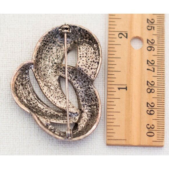 Vintage Modern Abstract Brooch in Silver Tone - A13 - Picture 2 of 2